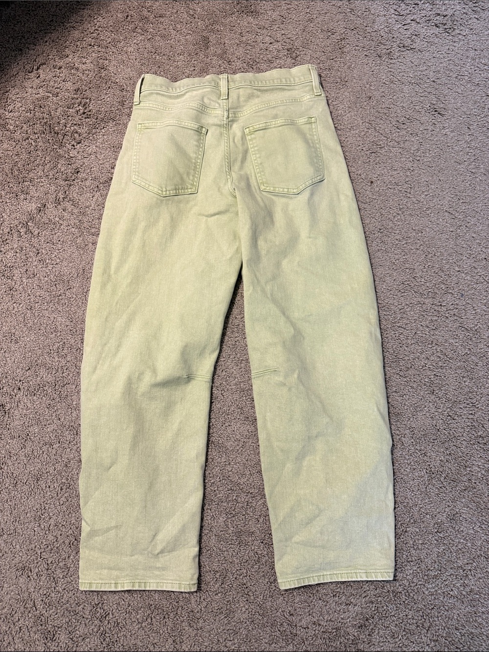 GAP Light Sage Green Barrel Jeans 6/28 Long - Picture 2 of 3